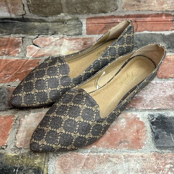 5 for $25🔥Jynx Printed Pointed Toe Flats Size 6 1/2 - Picture 3 of 8